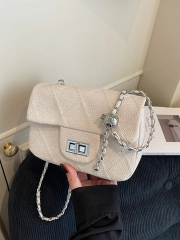 Dames Mode Gewatteerde PU Lederen Crossbody Tas Kleine Vierkante Flap Tas met Kettingriem en Metalen Bolregelaar voor Dagelijks Gebruik