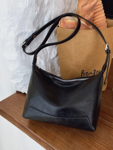 Sac Bandoulière Femme en Cuir Synthétique Minimaliste Grande Capacité Sac Hobo pour Navette Quotidienne Voyages Sacoche