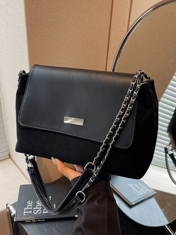 Mode Große Kapazität Damen PU Leder Gespleißt Kette Tote Tasche Minimalistisch Urban Stil Büro Pendeln Schulter Crossbody Tasche