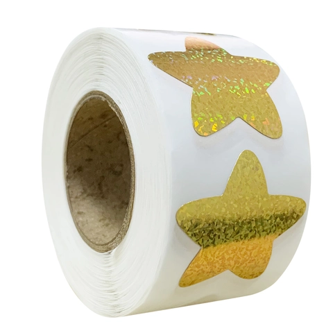 Golden Glitter Star Stickers For Rewarding Students And Decorating Gifts Laser Self Adhesive Stickers For Office School Stationery