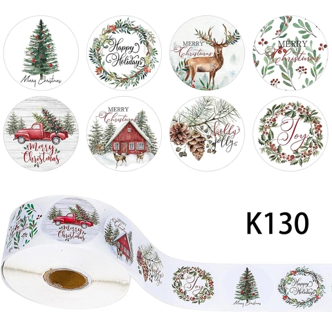 Weihnachten Cartoon Rund Etiketten Aufkleber Für Feiertagsgeschenkbox Dekoration Merry Christmas Selbstklebende Versiegelungsetiketten