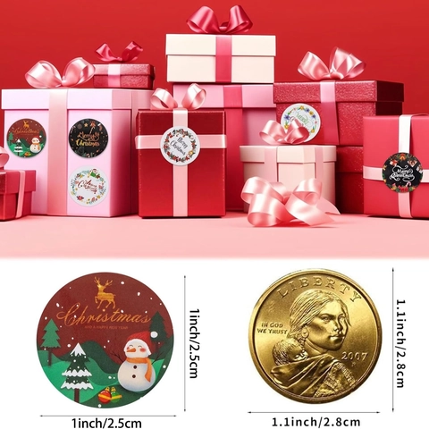 Weihnachten Rolle Aufkleber Merry Christmas Dekorative Geschenk Etikett Siegel Aufkleber Für Feiertag Geschenkverpackung Umschlag Dekoration Cartoon Muster