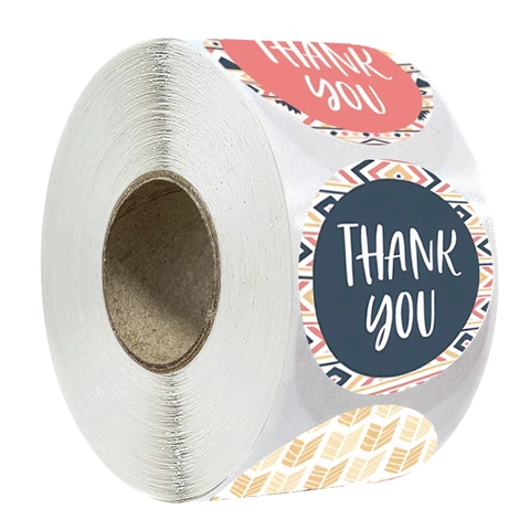 Boho Geometrischer Stil Thank You Siegelaufkleber Runde Dekorative Etiketten Für Geschenkverpackung Hochzeit Party Bäckerei Deko