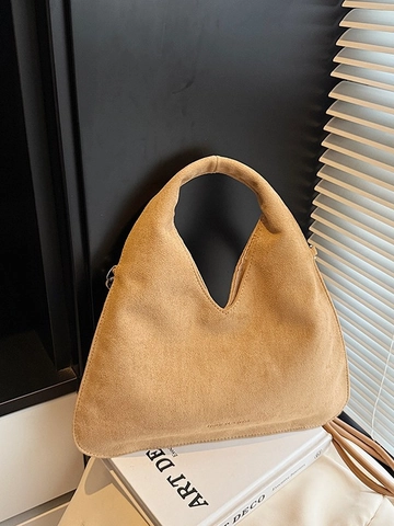 Bolso de Hombro de Moda para Mujer PU Textura Gamuza Diseño de Nudos Bolso de Mano Retro Bandolera Simple Casual Bolso Tote