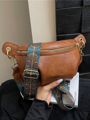 Vintage Damen Umhängetasche Aus PU-Leder Mit Böhmischem Breitem Gurt Retro-Knödelform Lässige Kleine Schultertasche Für Reisen