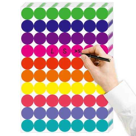 Multicolor Round Dot Sticker Labels Coated Paper Adhesive Tags For Classification Marking Sealing Office School Home DIY Journaling