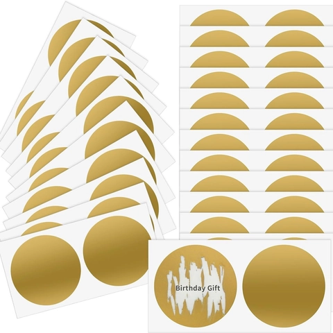 Etichette Adesive Gratta e Vinci Tonde Oro Argento Rivestimento Autoadesivo per Giochi di Festa Sorpresa DIY Matrimonio Compleanno Decorazione