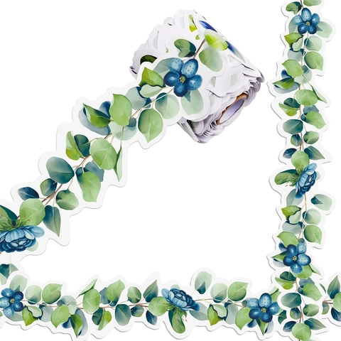 Waterproof Eucalyptus Ivy Leaf Bulletin Board Border Roll Botanical Scalloped Edge Decorative Classroom Office Display Stickers