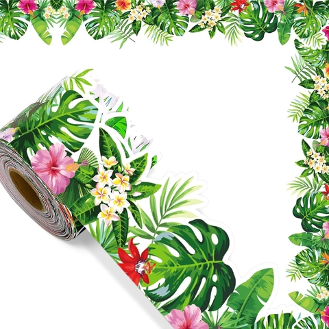 Tropical Floral Sunflower Cupcake Bulletin Board Border Trim Roll For Classroom School Blackboard Decoration Wall Stickers Home Office Decor