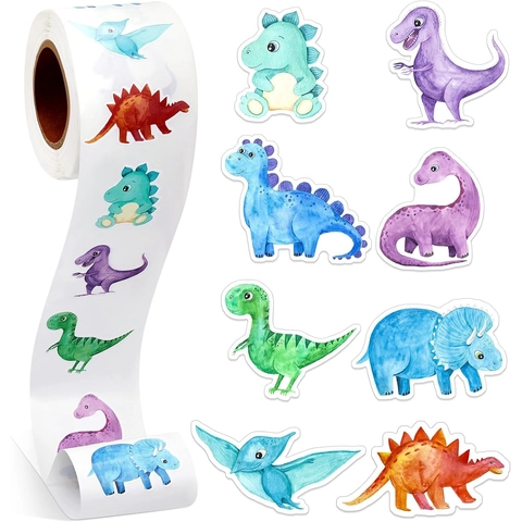 Adesivi in Acquerello Cartoni Animati Animali Dinosauri Oceano per Bambini Regalo Ricompensa Insegnante Scrapbooking Decorativi