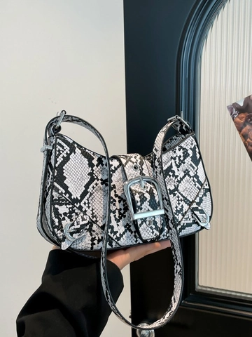 Borsa da Sottobraccio Vintage Punk in Pelle PU con Stampa Serpente per Donna Fibbia Argento Rivetti Stile Biker Y2K Borsa Hobo
