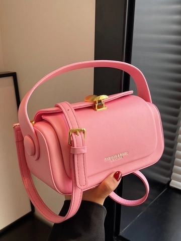 Trendy PU Leather Small Square Crossbody Bag For Women Fashion Shoulder Bag With Shell Metal Buckle Daily Match Handbag