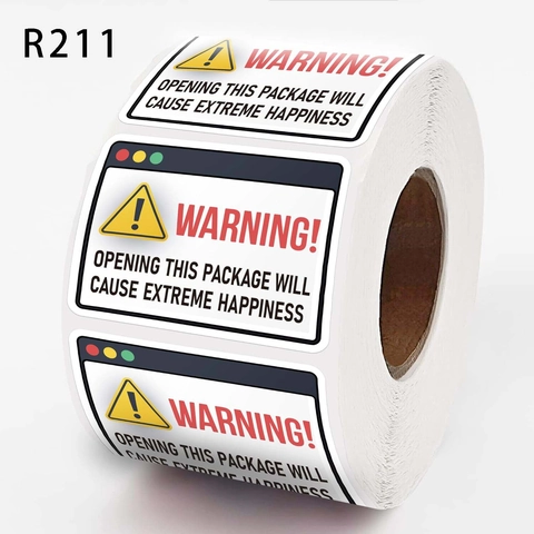 Creative Warning Package Sealing Stickers Computer UI Style Humorous Decorative Labels For Gift Wrapping Shipping Decoration