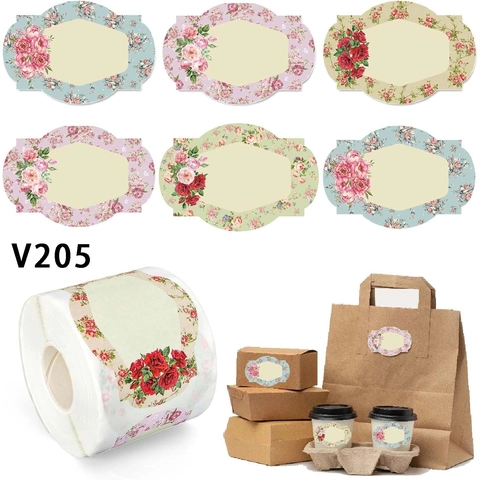 Vintage Floral Thank You Stickers Decorative Self-Adhesive Flower Labels For Gift Wrapping Scrapbooking DIY Decor