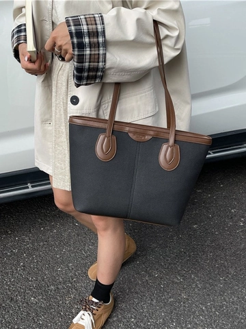 Vintage Matte PU Leder Tragetasche Für Damen Große Kapazität Minimalistische Pendler Schultertasche Retro Urban Fashion Handtasche
