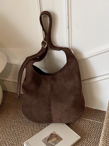 Vintage PU-Leder Hobo-Tasche Mit Poly-Baumwolle Futter Für Damen Große Kapazität Einfarbige Schultertasche Minimalistische Tote Bag