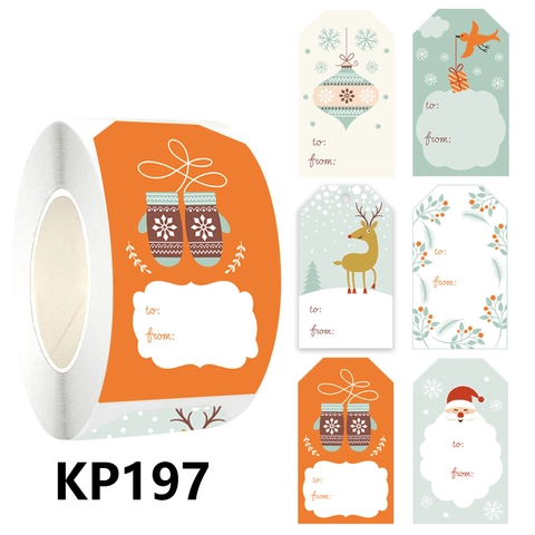 Autocollants D'étiquettes De Cadeau De Noël Papier Kraft Adhésif To From Étiquettes Pour Cadeaux De Vacances Père Noël Renne