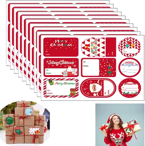 Christmas Gift Label Stickers Kraft Paper Self Adhesive To From Name Tags For Holiday Presents Wrapping Decoration