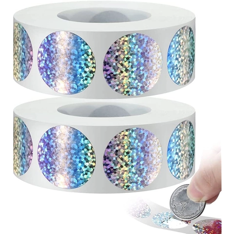 Adesivi Olografici Rotondi Laser Da Grattare Per Giochi Della Lotteria DIY Biglietti Augurali Fatti A Mano Etichette Sorpresa Accessorio Cancelleria