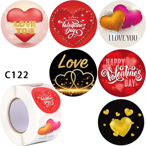 Herz Valentinstag Aufkleber Rolle Retro Dekorative Versiegelung Etiketten Für Geschenkbox Umschlag Grußkarten Basteln