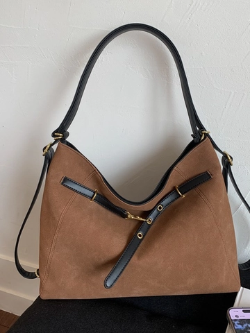 Bolso Tote de Cuero PU de Gran Capacidad para Mujer Correa de Contraste Retro Bolso de Hombro Simple Urbano para Viaje
