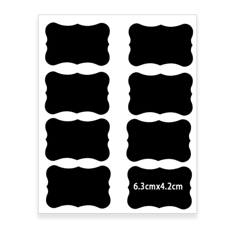 Waterdichte Wisbare Schoolbord Etiket Stickers Voor Keuken Opslag Potten Organisatie Golfvormig Frame Mat Zwart PVC Decals