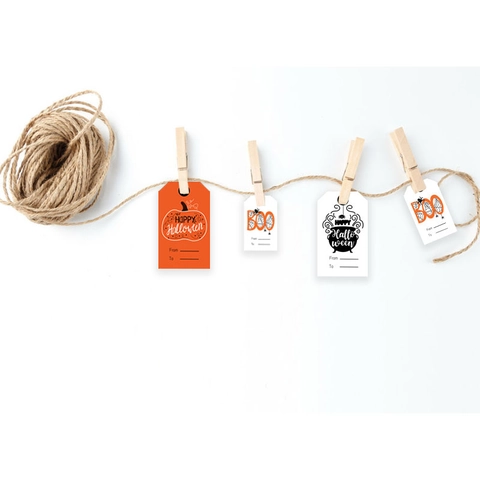 Halloween Gift Tags Coated Paper Cardstock Pumpkin Spider Witch Pot Pattern To From Labels Festive Decoration Hanging