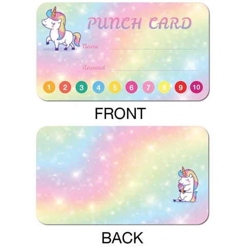 Unicorn And Astronaut Reward Punch Cards For Kids Behavioral Incentive Double Sided Coated Paper Cards For School Teachers Students
