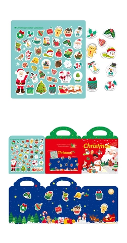 Libro di Attività con Adesivi Fai-da-te di Natale per Bambini Babbo Natale Pupazzo di Neve Renna Adesivi Decorativi per Feste e Giochi