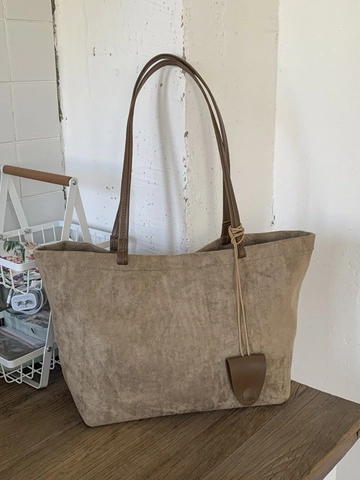 Bolso Tote Vintage De Ante Sintético Para Mujer Gran Capacidad Bolso De Hombro Minimalista Bolso De Mano Commuter Color Sólido