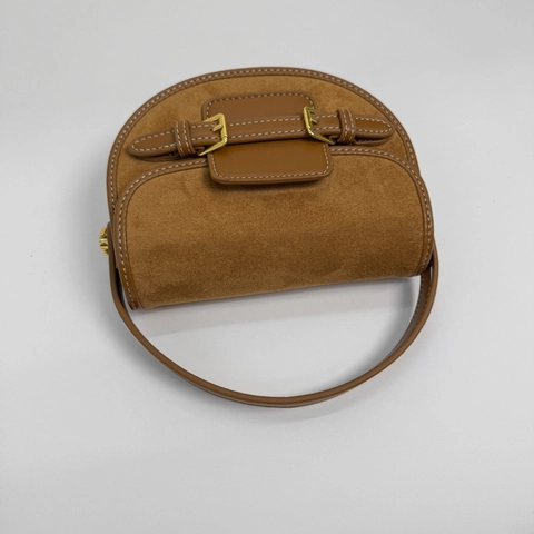 Women Retro PU Leather Saddle Bag Urban Minimalist Contrast Stitching Underarm Bag Fashion Patchwork Shoulder Crossbody Bag