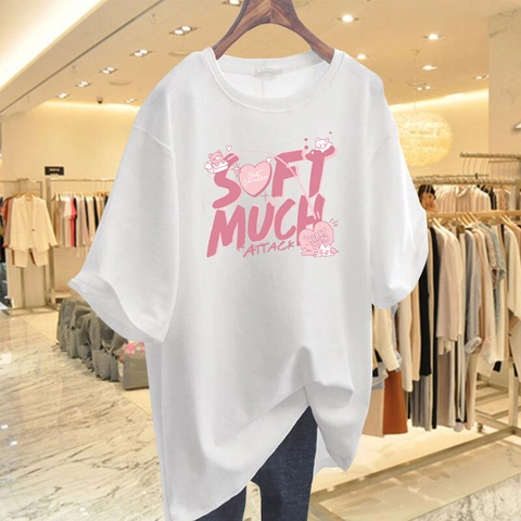 Dames Oversized Puur Katoen T-Shirt Cartoon Beer Letter Print Los Casual Korte Mouw Zomer Tee Top Zacht Ademend