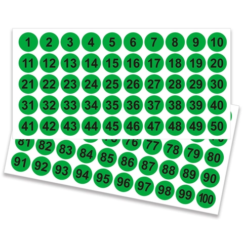 Circular Number Stickers 1-100 Numbering Labels Round Self Adhesive Sequential Stickers For Office Warehouse Classroom Organizing Storage Number Tags
