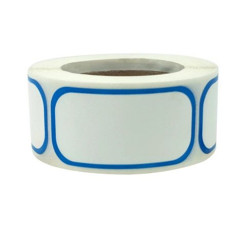 Étiquettes Alimentaires Auto-Adhésives Avec Bordure Bleue Pour Organisation Stockage Autocollants Congélateur Design Minimaliste