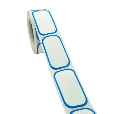 Étiquettes Alimentaires Auto-Adhésives Avec Bordure Bleue Pour Organisation Stockage Autocollants Congélateur Design Minimaliste
