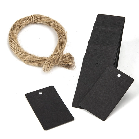 Kraft Paper Gift Tags With Hemp Rope Blank Price Tags For Wedding Birthday Valentine Party DIY Crafts Clothing Labeling