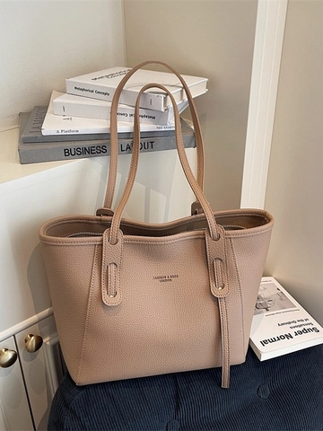 Borsa Tote Grande Capacità per Donna Retro Pelle PU Grana di Ciottolo Borsa a Tracolla Casual Pendolarismo Lavoro Ufficio
