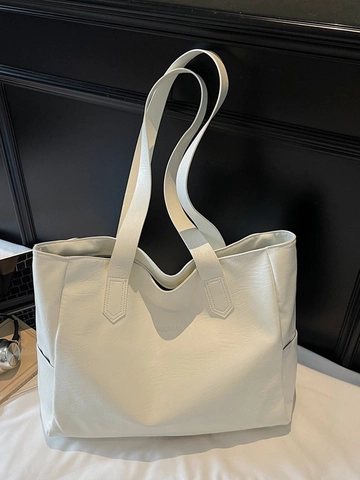 Borsa Tote in Pelle PU Retrò a Grande Capacità per Donna Moda Semplice Borsa a Spalla Pendolare Borsa a Mano Quotidiana Minimalista