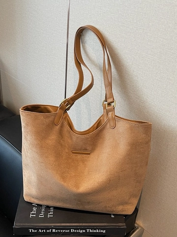 Borsa Tote da Donna Retrò Pendolare Grande Capacità Minimalista in Pelle PU Borsa a Tracolla Sottobraccio Moda Ufficio