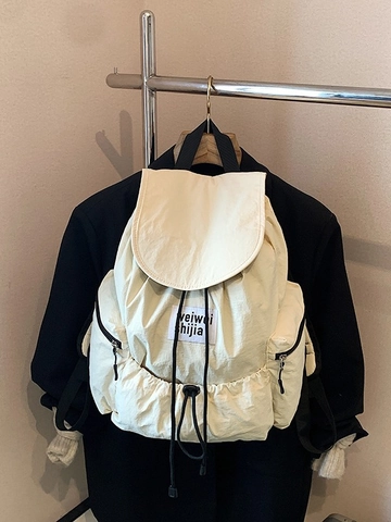 Zaino da Donna Stile Coreano Casual Leggero Coulisse Grande Capacità Nylon Borsa da Scuola per Studenti Pendolarismo Viaggio