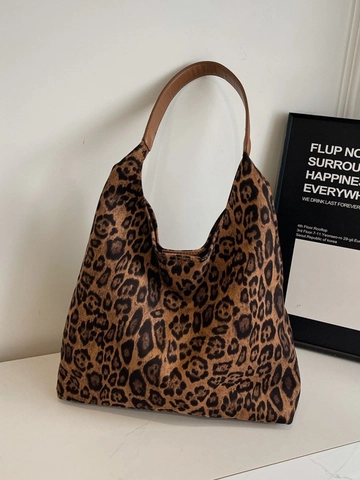 Bolso Tote Vintage con Estampado de Leopardo para Mujer Gamuza Sintética Gran Capacidad Bolso de Hombro Hobo con Bolsa Interior