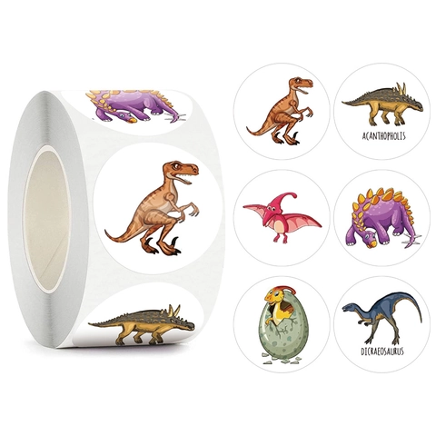 Cartoon Dinosaurier Belohnungsaufkleber Rolle Bunte Selbstklebende Motivierende Verschlussetiketten Für Kinder Lehrer Schule Büro Schreibwaren