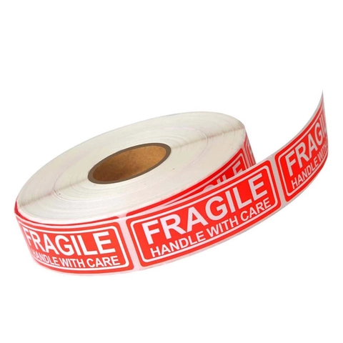 Pegatinas Fragile Handle With Care Etiquetas de Envío Rojas Adhesivas Etiquetas de Embalaje Protección de Paquetes Rollo