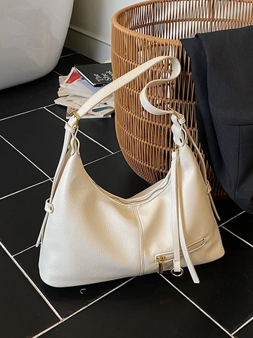 Borsa Tote in Pelle PU con Motivo Litchi Grande Capacità da Donna Borsa a Tracolla Hobo Retrò Borsa Minimalista per Pendolari