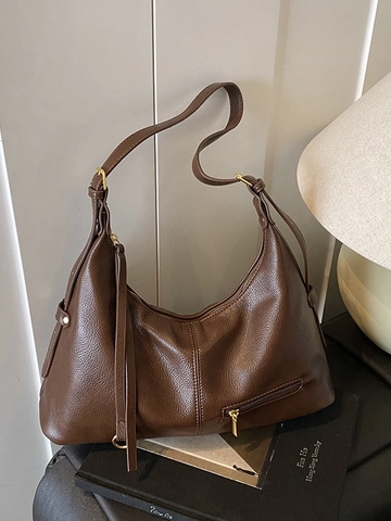Borsa Tote in Pelle PU con Motivo Litchi Grande Capacità da Donna Borsa a Tracolla Hobo Retrò Borsa Minimalista per Pendolari