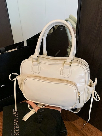 Mode Dames PU Leder Boston Tote Bag Stiksel Multifunctionele Schouder Rugzak Casual Dagelijks Handtas Grote Capaciteit Top Handle Tas