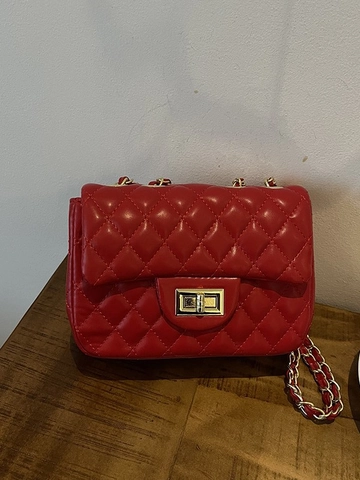 Mode Damen PU Leder Gesteppt Raute Schultertasche Quadrat Umhängetasche Metallkette Verschluss Daily Handtasche