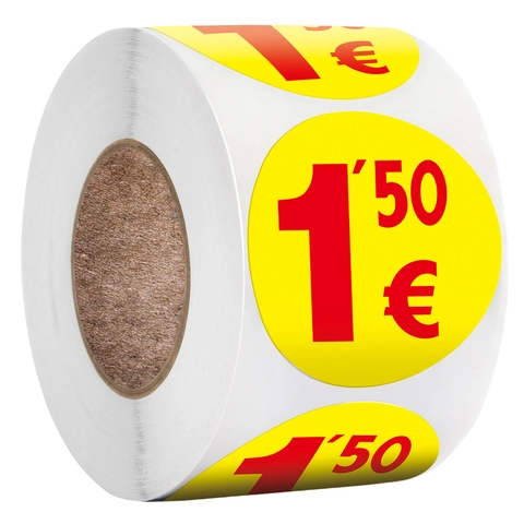 Euro Etichette Prezzi Adesive Rotonde Gialle Etichette per Prezzatura Supermercato Al Dettaglio Adesivi per Etichettatura