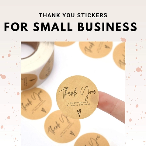 Runde Kraftpapier Danke Aufkleber Rolle Für Small Business Support Handgemachte Backen Dekoration Geschenk Siegel Etiketten Herz Muster