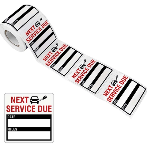 Car Oil Change Maintenance Reminder Labels Next Service Due Stickers Waterproof Removable Record Decals For Auto Shop Vehicle